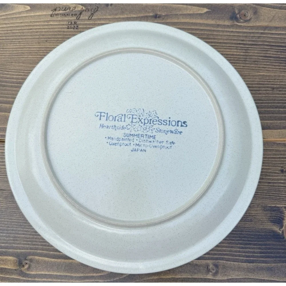 Floral Expressions Summertime Dinner Plates Set of 2 Japan Heartside Stoneware 1